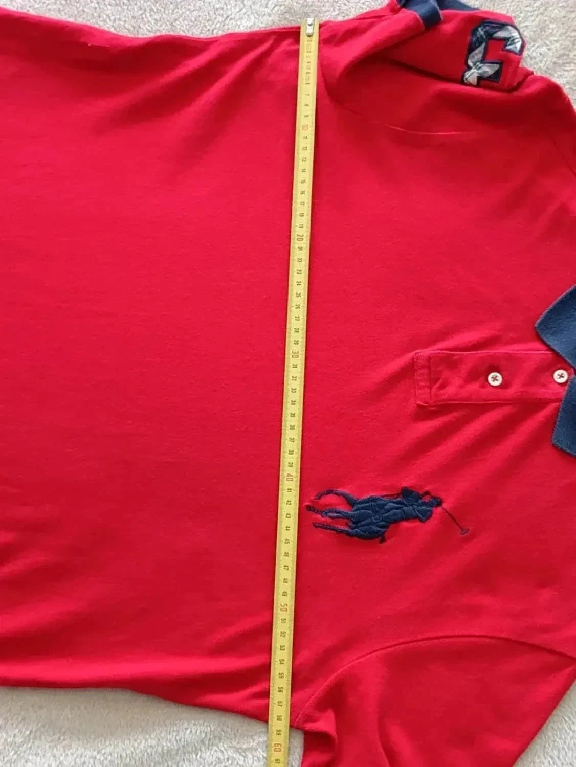 Polo Ralph Lauren Big Pony vermelho Logo azul marinho Tamanho L – photo 15